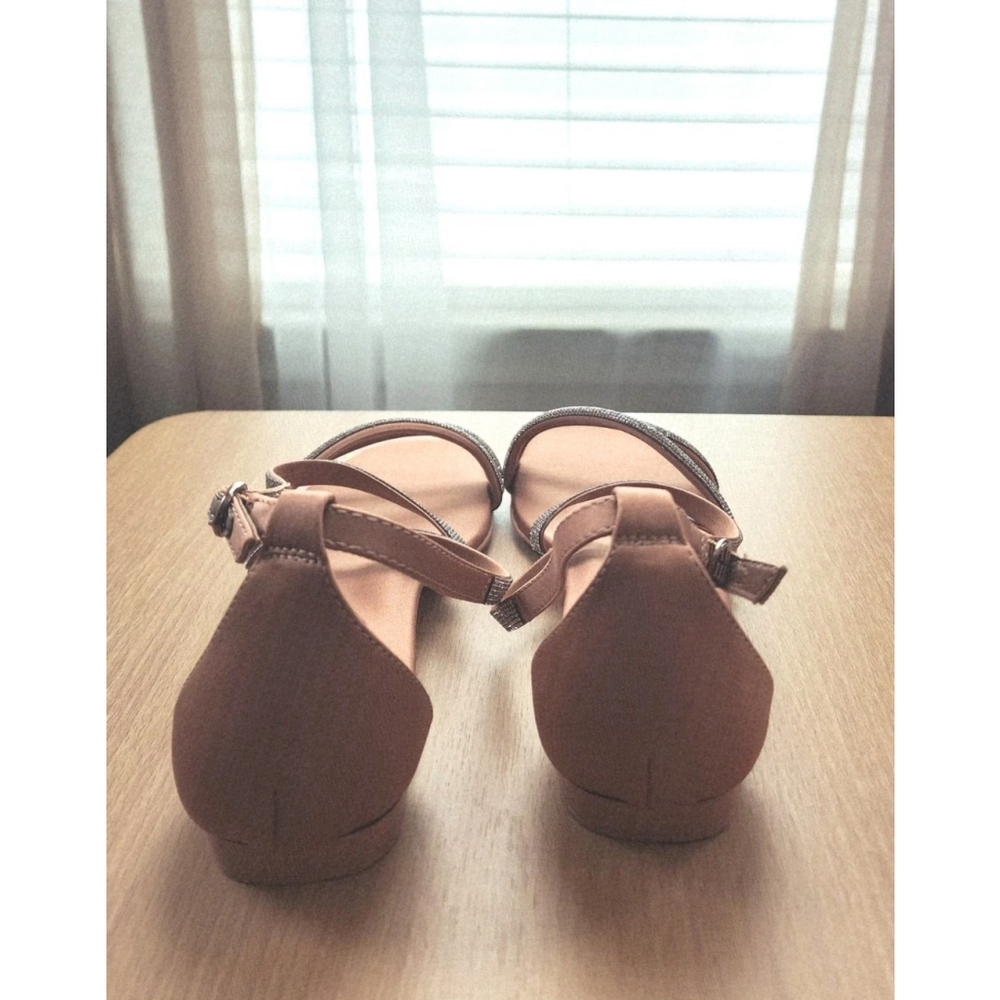 Naturalizer Women Strappy Flat ELegant Sandal SZ 9 WIDE BROWN BRONZE Embellished - Picture 11 of 14